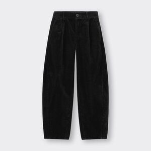 GU Black Corduroy Tapered Pants